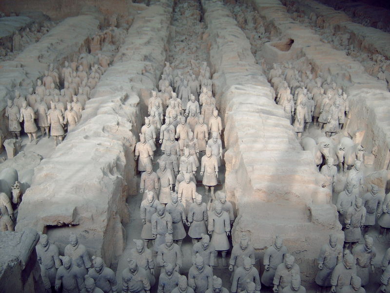 Terracottaleger van keizer Qin Shi Huang in Xian
