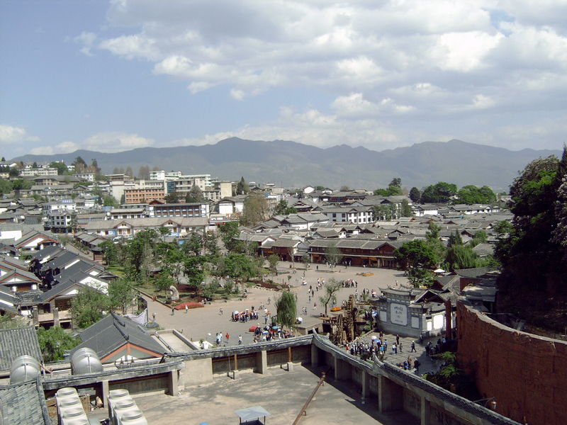 uitzicht op het oude dorp van Lijiang
