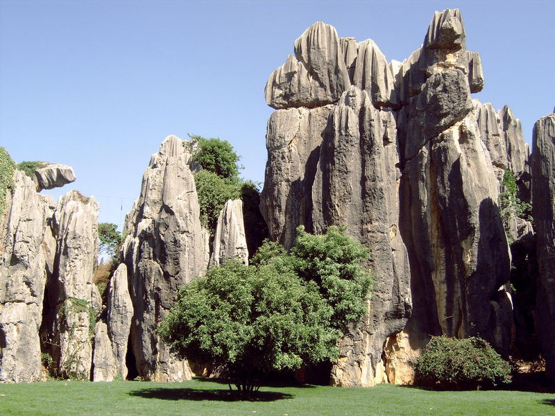 Het Stenen Woud in de buurt van de stad Kunming
