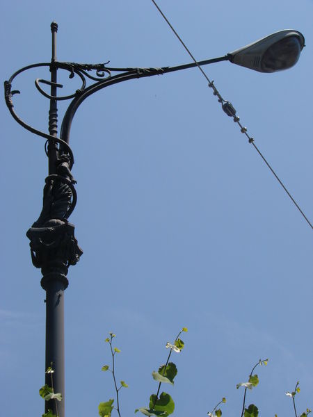 Overal lantarenpalen in Art Nouveau stijl
