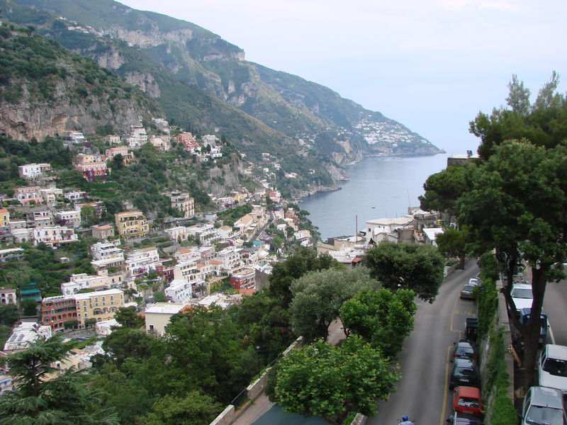 Positano vanuit de bus
