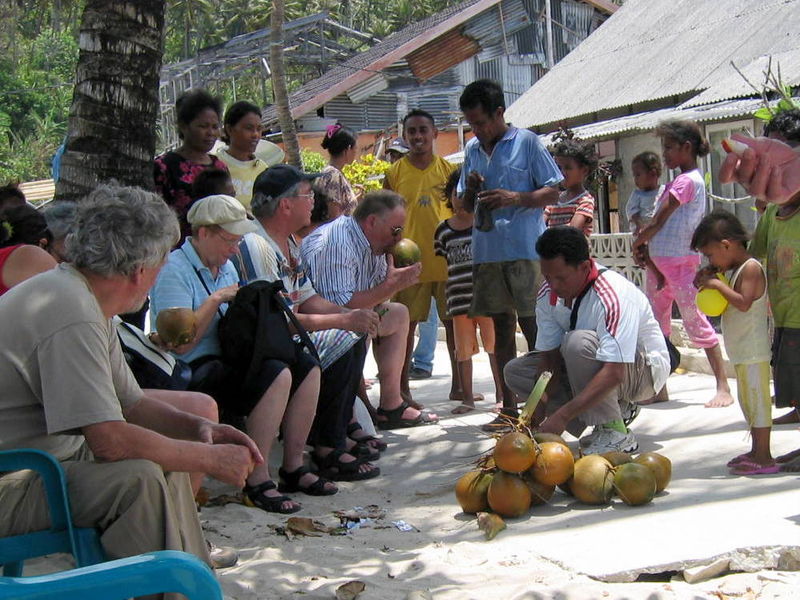 Pauze en klappermelk op een strandje
